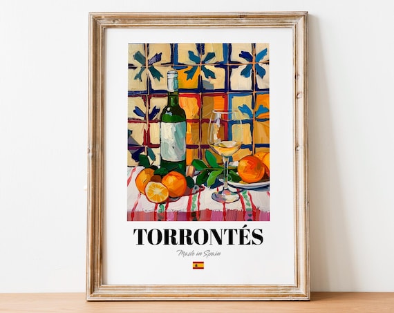 Vintage Torronts Bottle Print Poster Wine Art For Homes And Bars