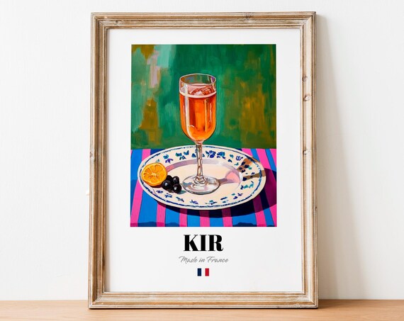 Kir Cocktail Wall Art Print Poster French Aperitif Artwork For Kitchens