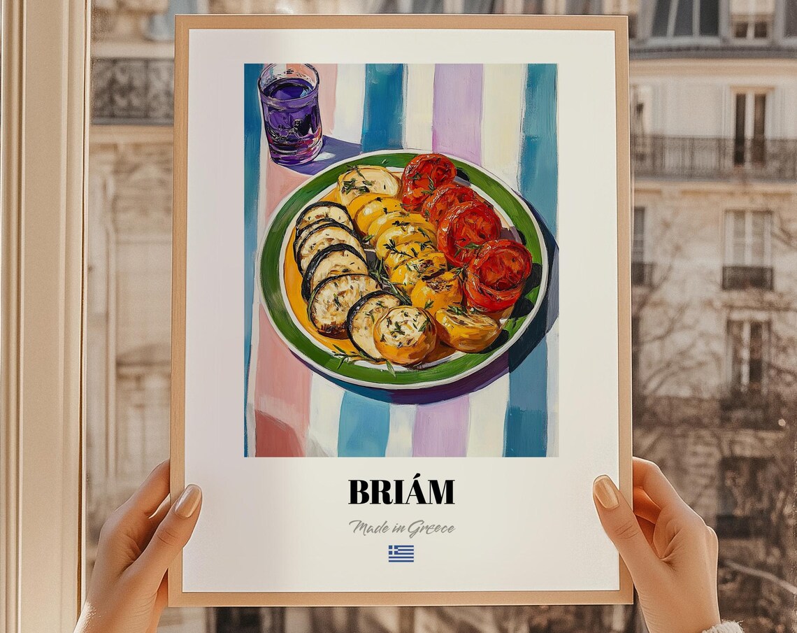 Brim Greek Food Painting Restaurant Poster Kitchen Art Dining Room Wall