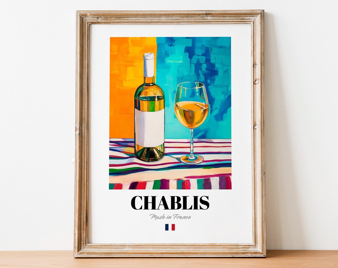 Chablis Wine Poster Print, Crisp French White