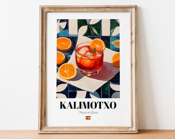 Kalimotxo Wall Art Print Poster Unique Cocktail Artwork For Kitchens And Bars