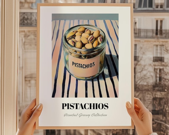 Pistachios Glass Jar Pantry Still Life Kitchen Grocery Print