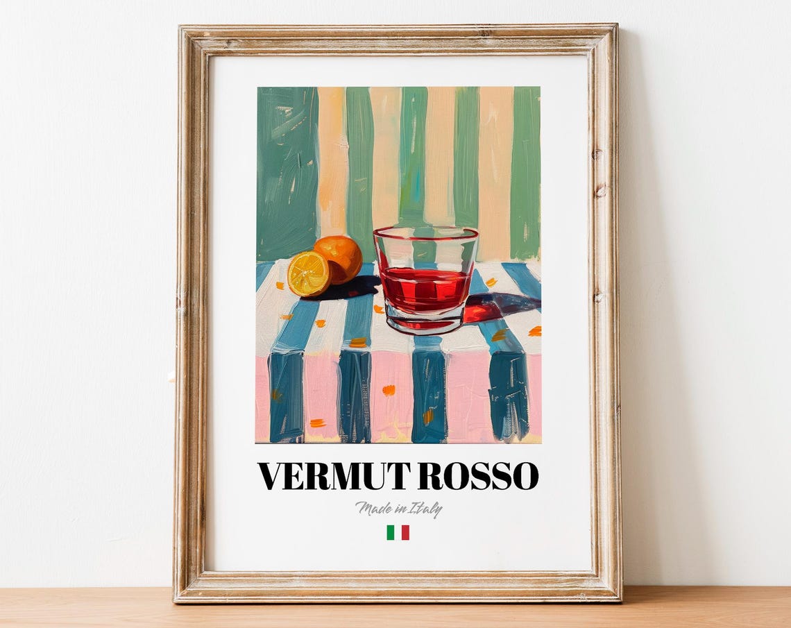 Vermut Rosso Made in Italy Red Aperitif Still Life Painting Poster