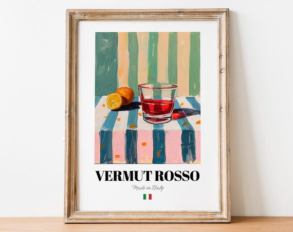 Vermut Rosso Made in Italy Red Aperitif Still Life Painting Poster