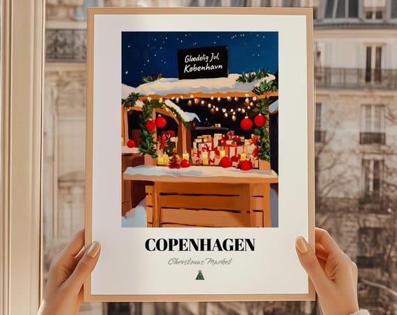Copenhagen Kbenhavn Denmark Christmas Market Poster