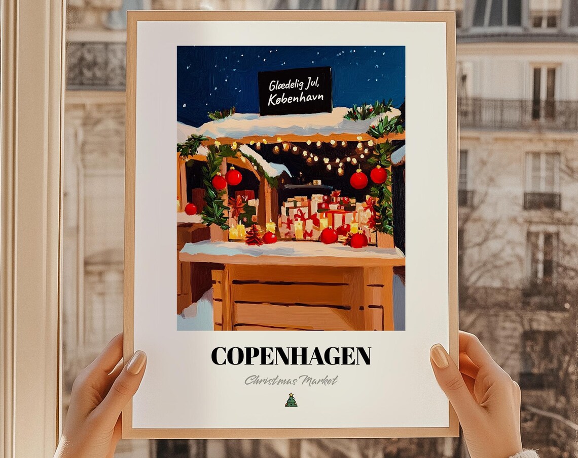 Copenhagen Kbenhavn Denmark Christmas Market Poster
