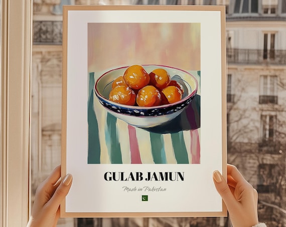 Gulab Jamun Pakistani Syrup Dumpling Dessert Painterly Cuisine Poster