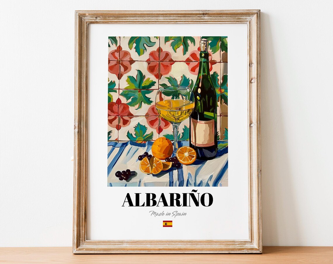 Vintage Albario Bottle Print Poster Wine Art For Homes And Bars