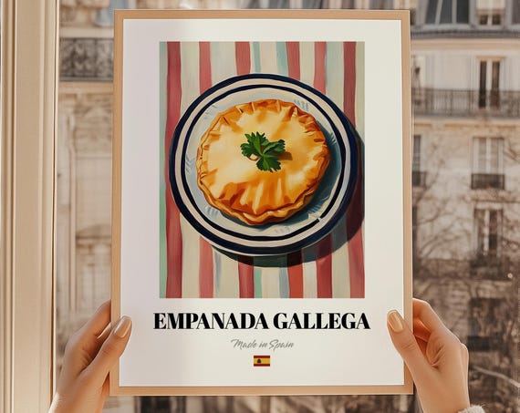 Empanada Gallega Spanish Pastry Wall Art Party Bakery Backdrop Dining Room Kitchen