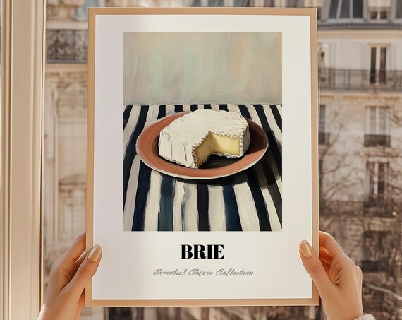 Brie Cheese Poster Wall Art Print Cooking Gift Restaurant Decor Kitchen
