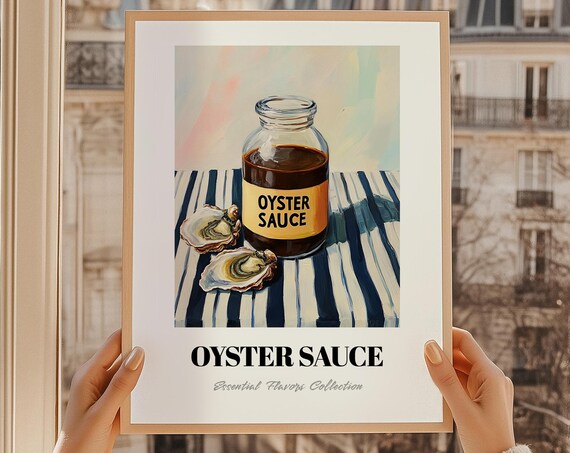 Oyster Sauce Grocery Poster Pantry Decor Print Cooking Gift Restaurant Wall Kitchen Art