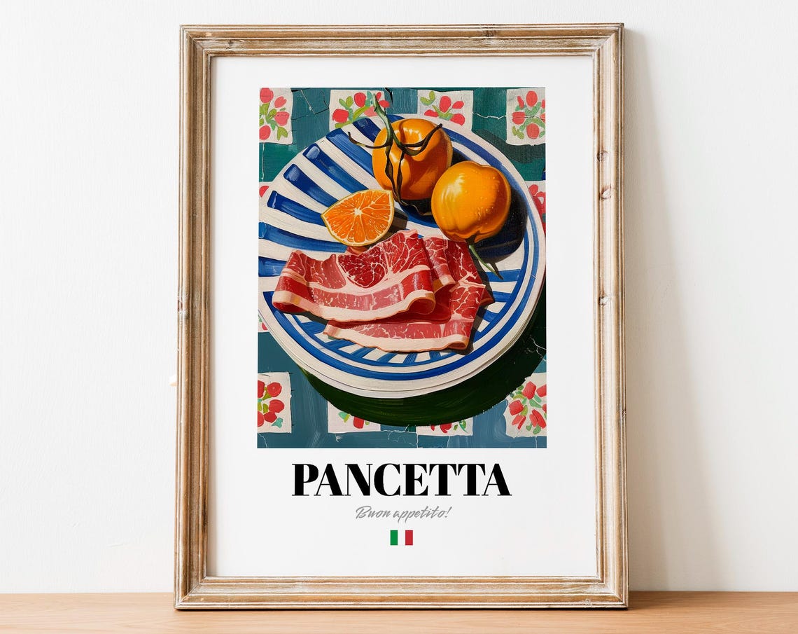 Rustic Pancetta Buon Appetito Italian Cured Meat Kitchen Art Print