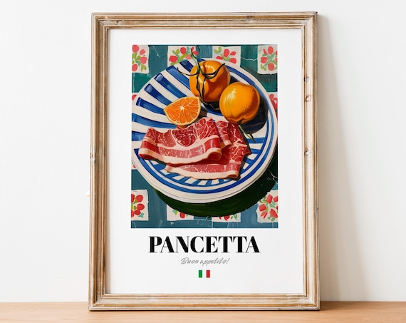Rustic Pancetta Buon Appetito Italian Cured Meat Kitchen Art Print