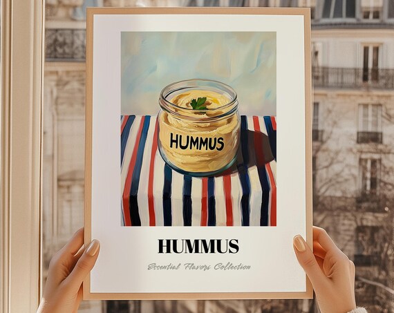 Creamy Hummus Dip Jar Essential Flavors Kitchen Pantry Wall Art