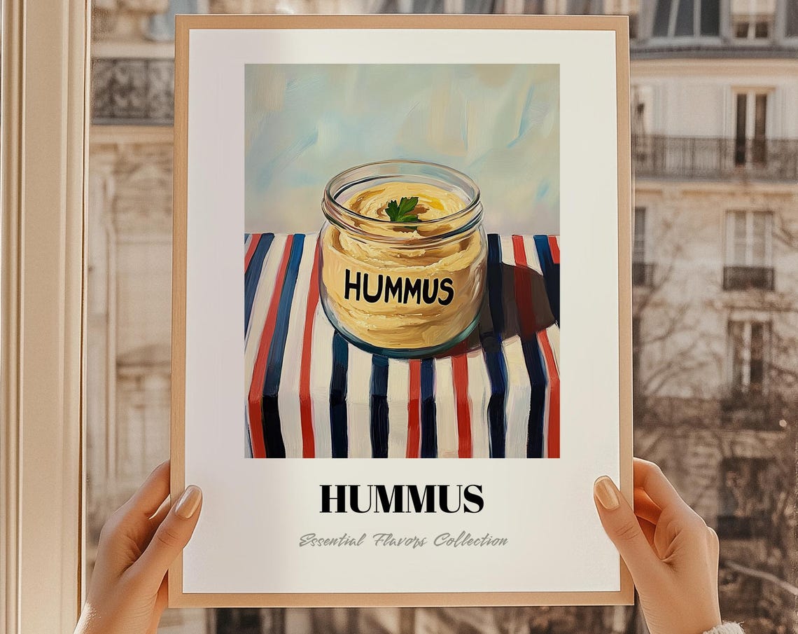 Hummus Grocery Art Pantry Print Cooking Gift Restaurant Wall Decor Kitchen