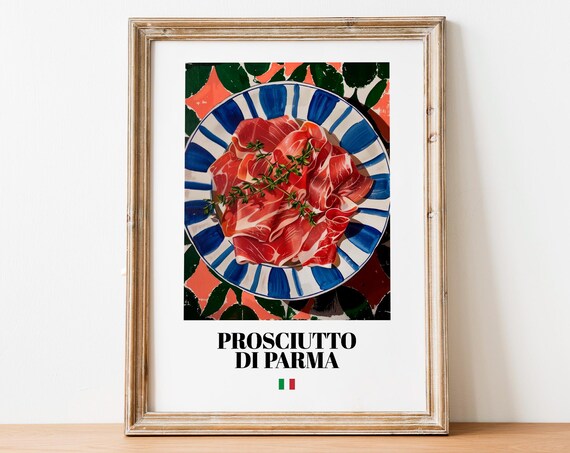 Prosciutto Di Parma Italian Cured Ham Colorful Kitchen Food Wall Art