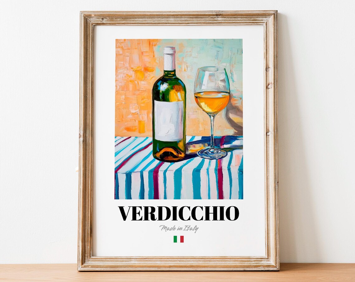 Verdicchio Wall Art Print Poster Marche Wine Artwork For Kitchens