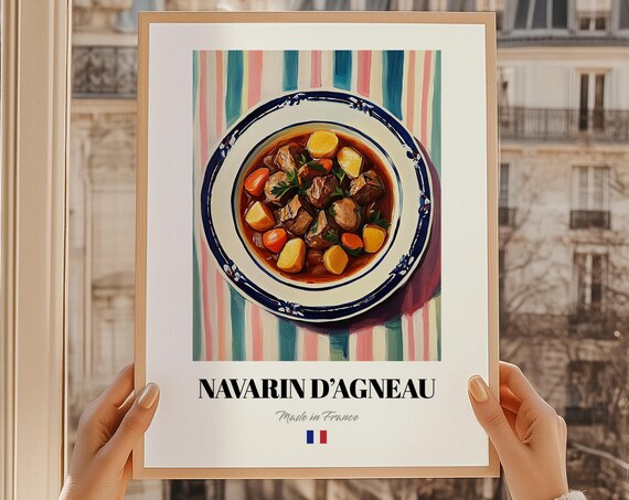 Navarin Dagneau French Food Painting Restaurant Wall Art Print Kitchen Dining Room Poster