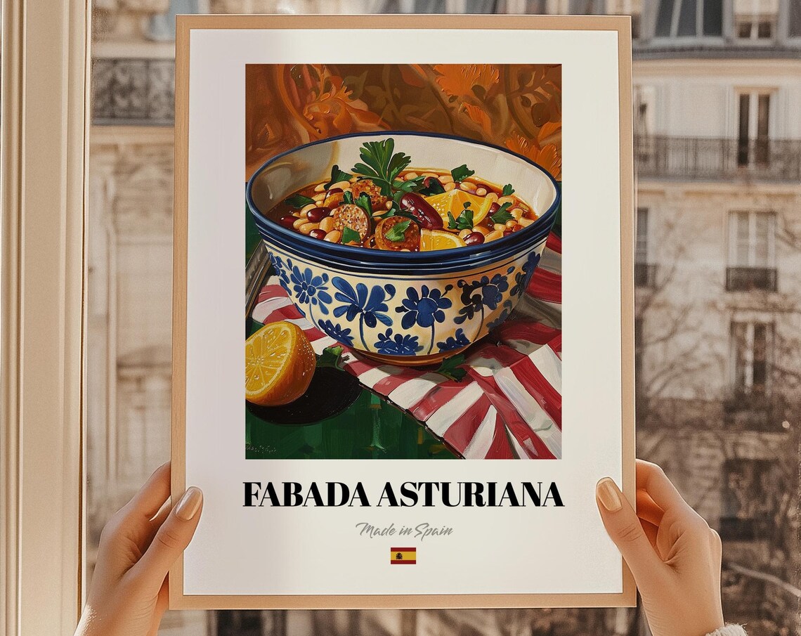 Fabada Asturiana Spanish Food Poster Party 21st Birthday Decor Drinks Snack Bar Kitchen Wall Art