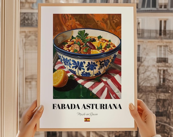 Fabada Asturiana Spanish Food Poster Party 21st Birthday Decor Drinks Snack Bar Kitchen Wall Art