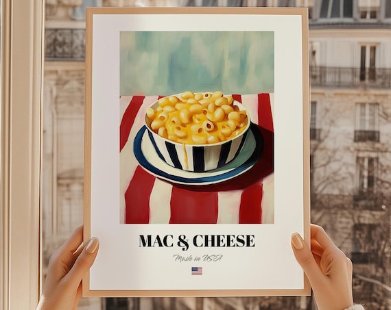 Creamy Mac And Cheese Bowl Golden Comfort Food Kitchen Poster