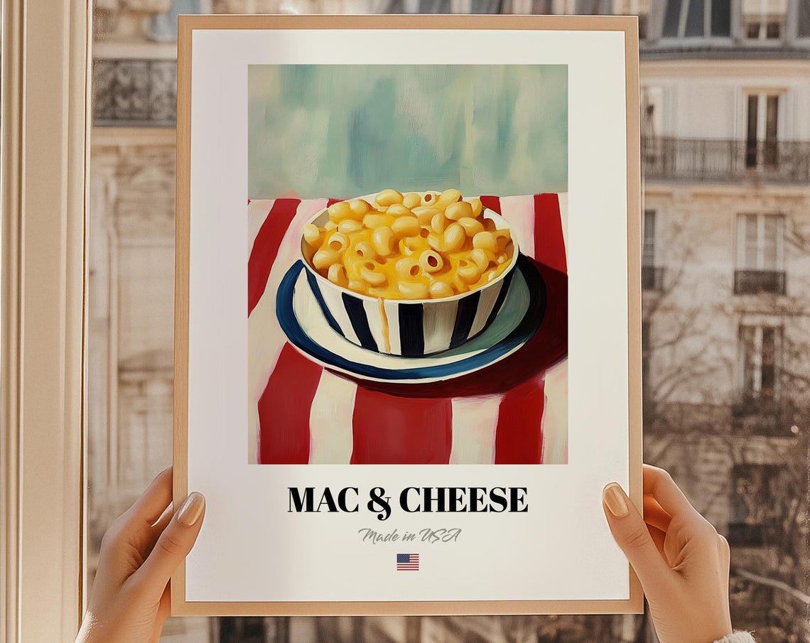Creamy Mac And Cheese Bowl Golden Comfort Food Kitchen Poster