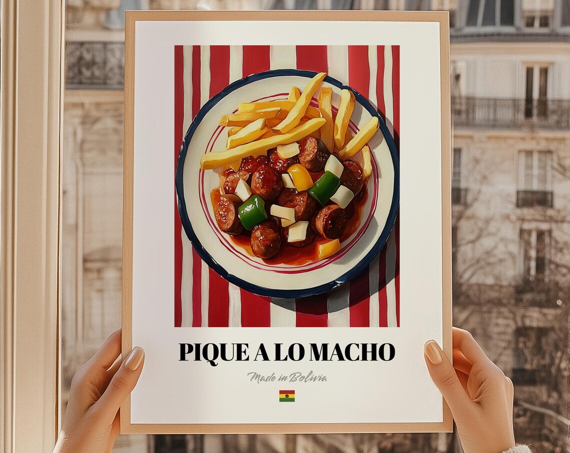 Pique a Lo Macho Made in Bolivia Meat Fries Stirfry Art Poster