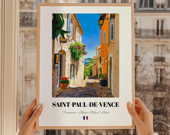 Saintpauldevence Provencealpescte Dazur France Wall Art Print Of An Oil Painting Reproduction Bedroom