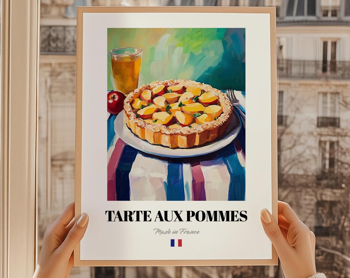 Tarte aux Pommes French Apple Tart Cider Painting Kitchen Art Print France