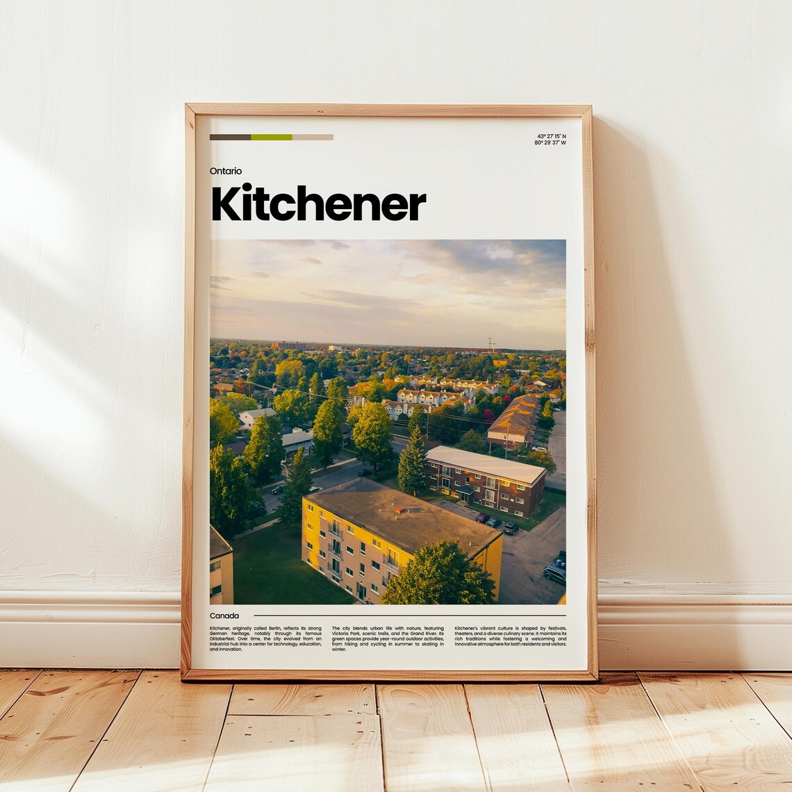 Kitchener Poster Print Photo Wall Art Canada Travel Gift