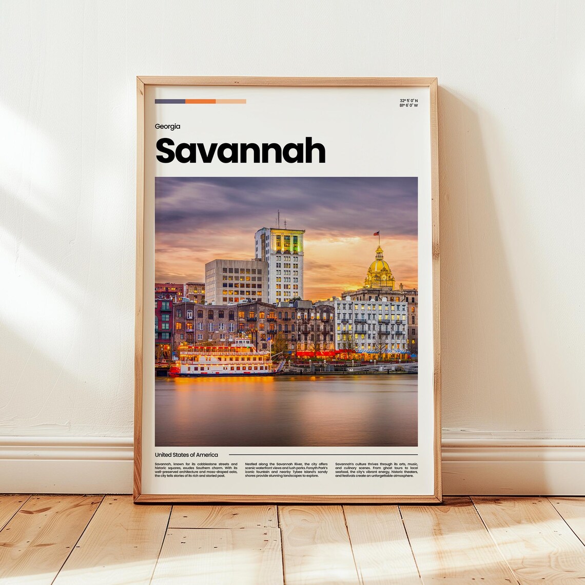 Savannah Poster Print Photo Wall Art Georgia Travel Gift