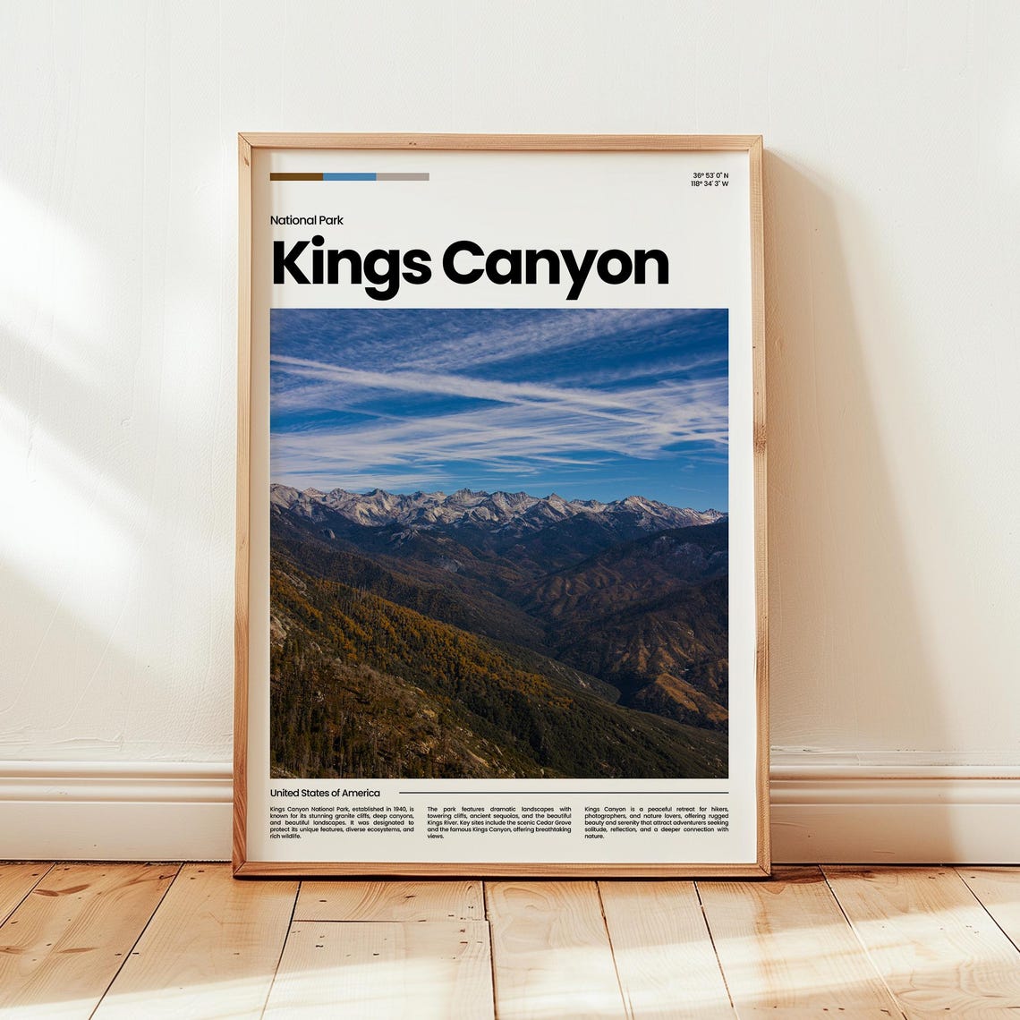 Kings Canyon National Park California Sierra Nevada Mountain Poster