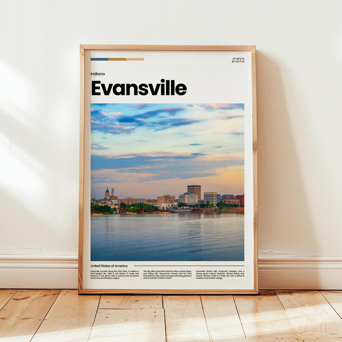 Evansville Poster Print Photo Wall Art Indiana Travel Gift