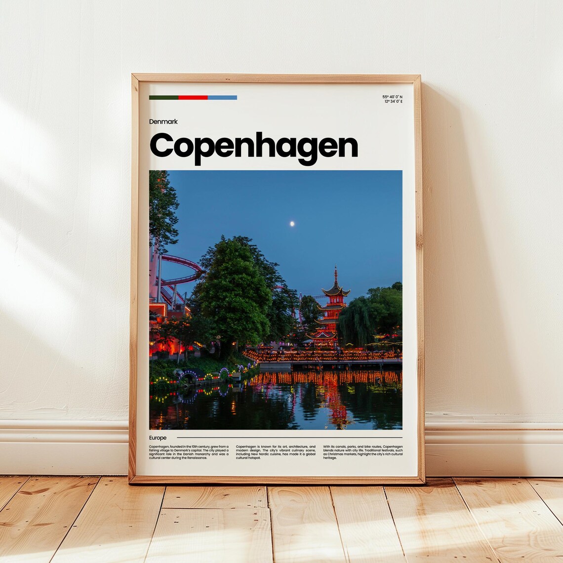 Copenhagen Poster Print Photo Wall Art Denmark Travel Gift