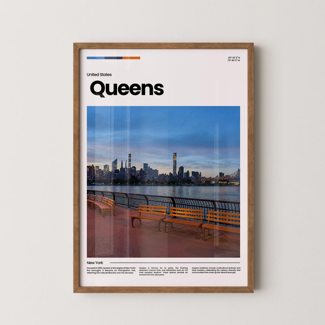 Queens Travel Poster Queens Poster Queens Photo Poster Queens Art Print Queens Art Usa Poster Usa Travel Poster Travel Gift