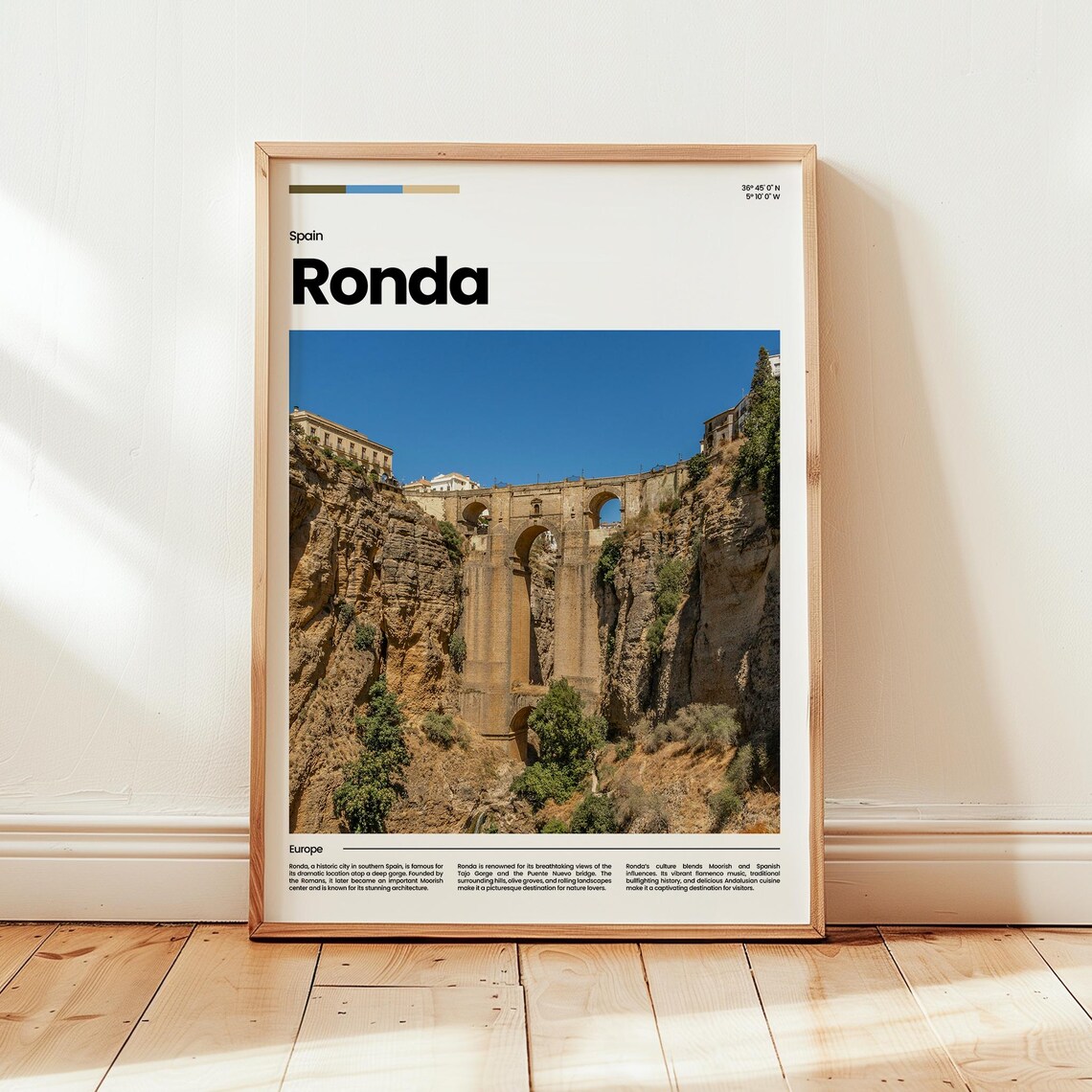 Ronda Spain Puente Nuevo Bridge Gorge Photo Travel Europe Wall Art
