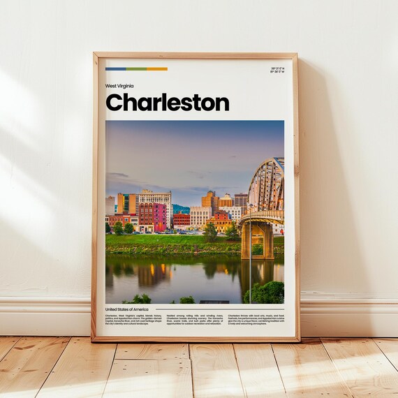 Charleston Poster Print Photo Wall Art West Virginia Travel Gift