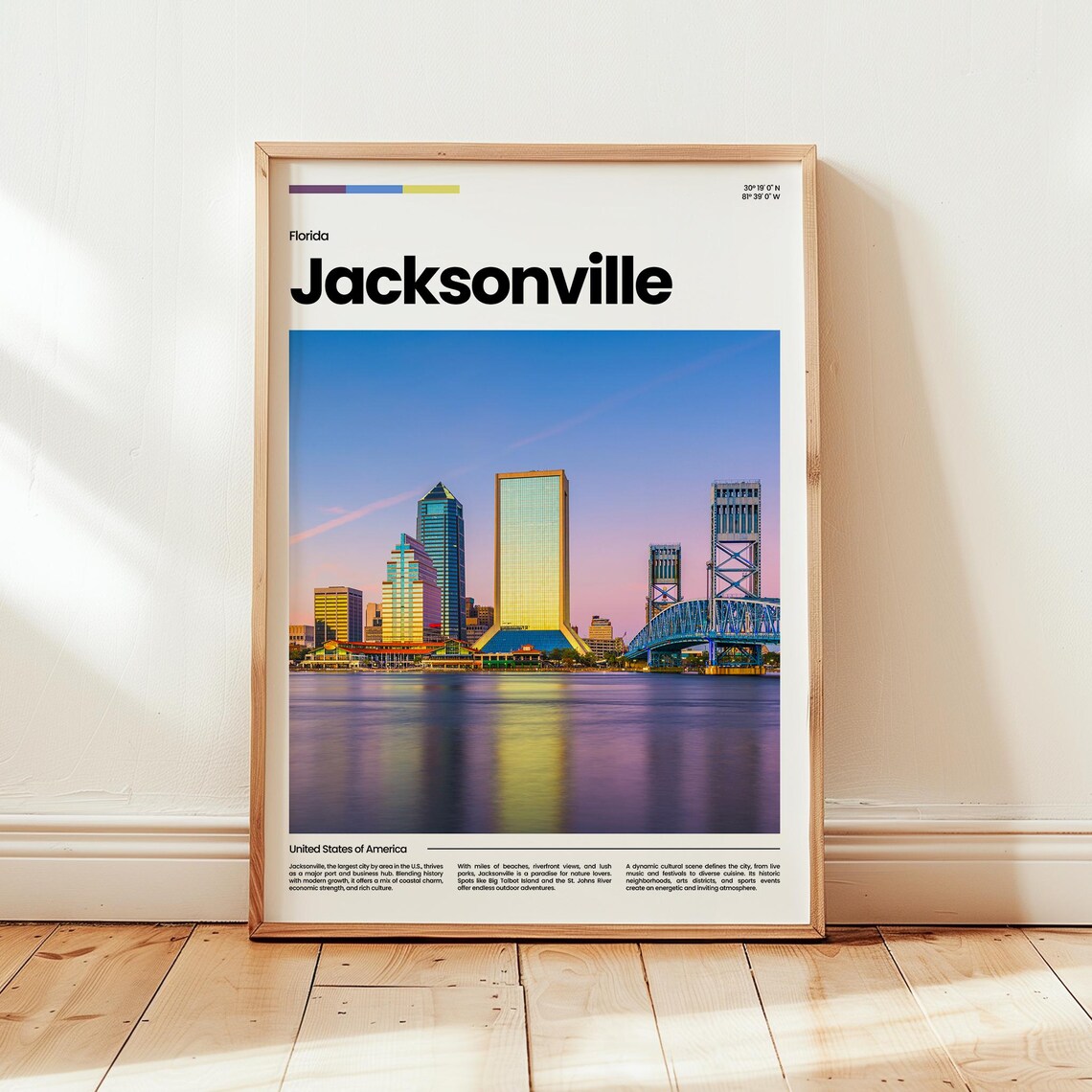Jacksonville Poster Print Photo Florida Travel Gift