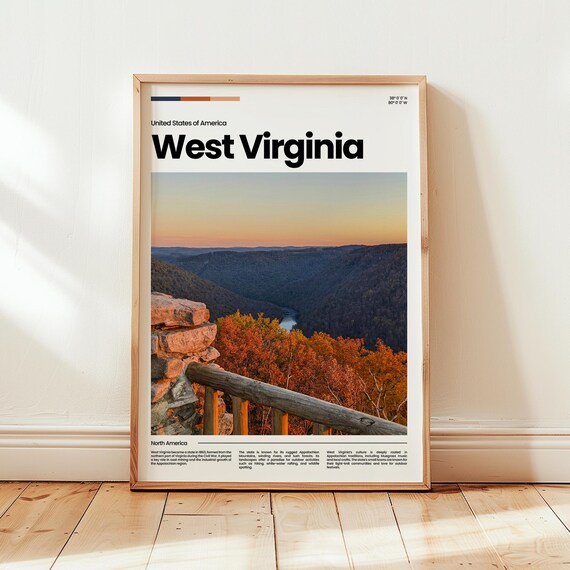 West Virginia Poster Print Photo Usa United States Travel Gift