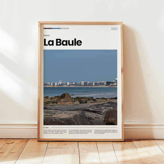 La Baule France Atlantic Coast Long Sandy Beach Travel Poster