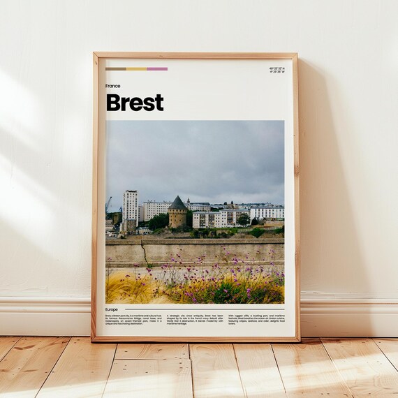 Brest France Harbor Coastal City Photo Maritime Travel Poster