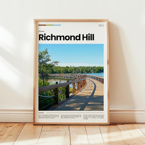 Richmond Hill Ontario Boardwalk Lake Scenic Canada Travel Poster