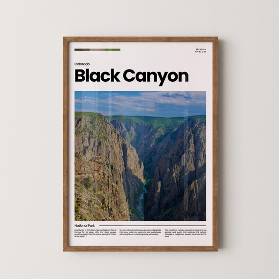 Black Canyon National Park Colorado Steep Gorge Cliff Scenic Poster
