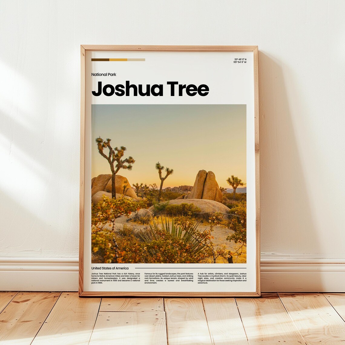 Joshua Tree Poster Print Photo National Park Travel Gift