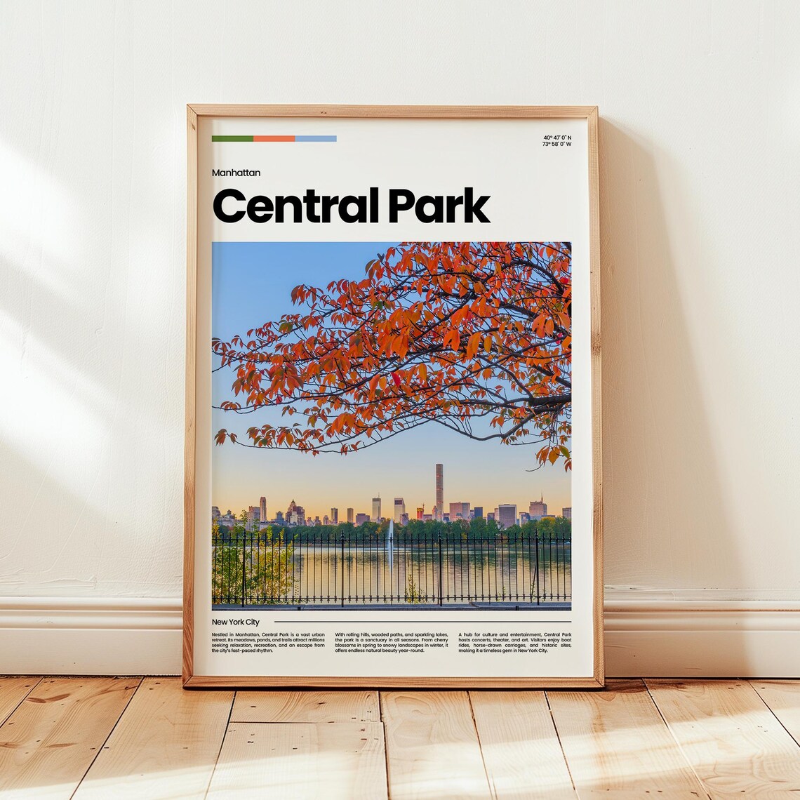 Central Park Poster Print Photo New York Travel Gift