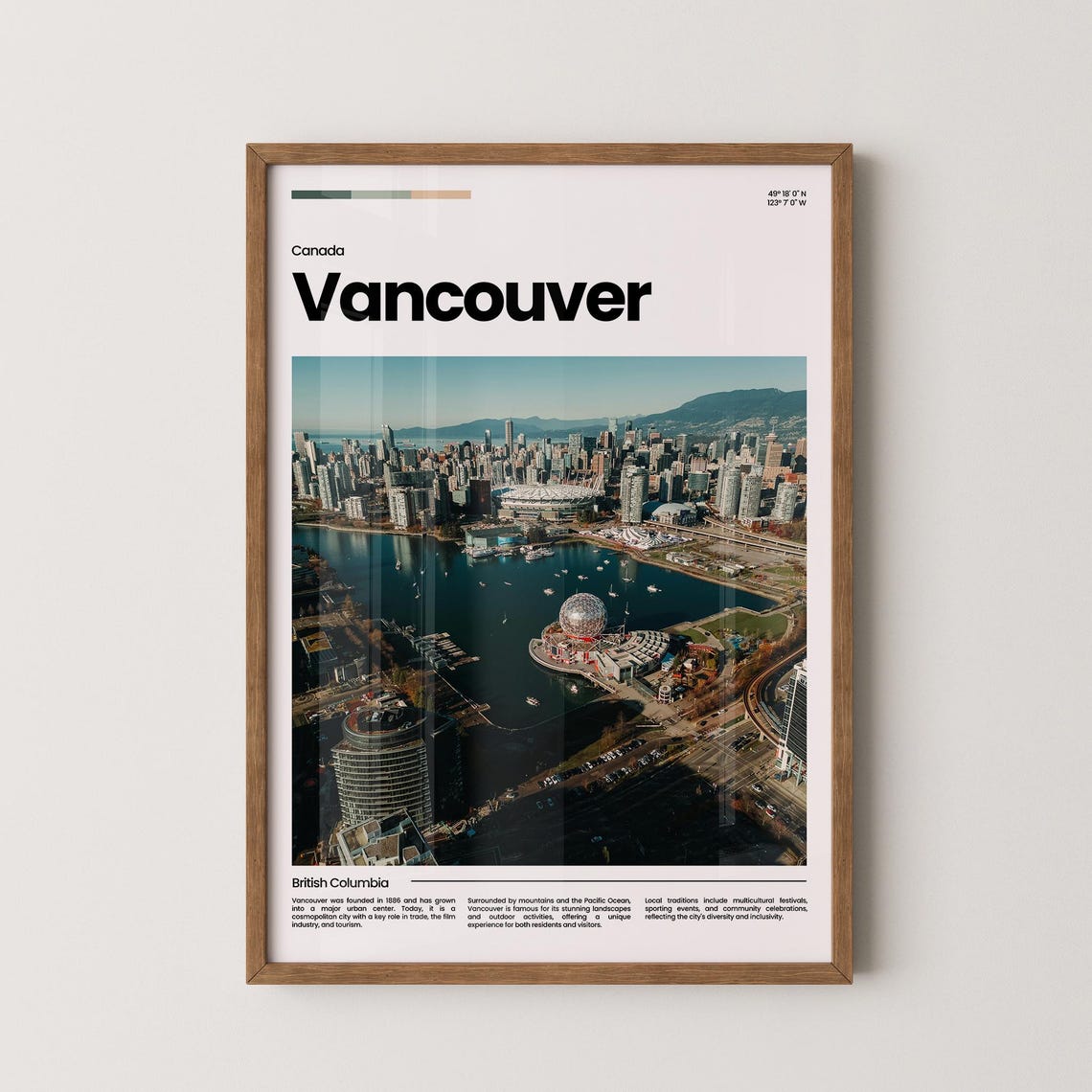 Vancouver Travel Poster Vancouver Poster Vancouver Photo Poster Vancouver Art Print Canada Poster Canada Travel Poster Travel Gift