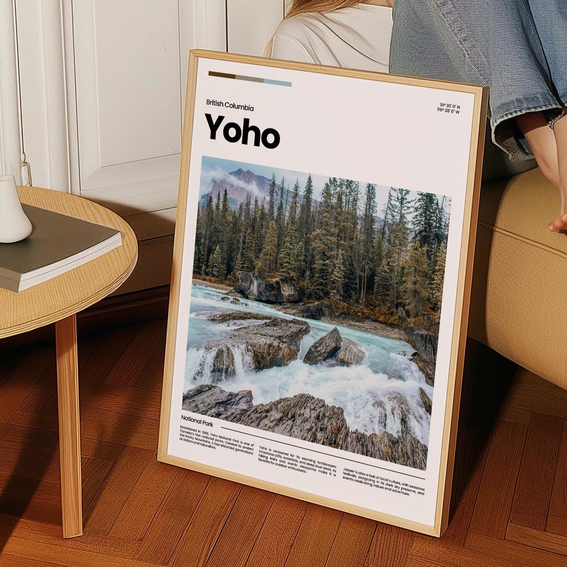 Yoho British Columbia Turquoise River Waterfall Forest Canyon Poster - Image 3