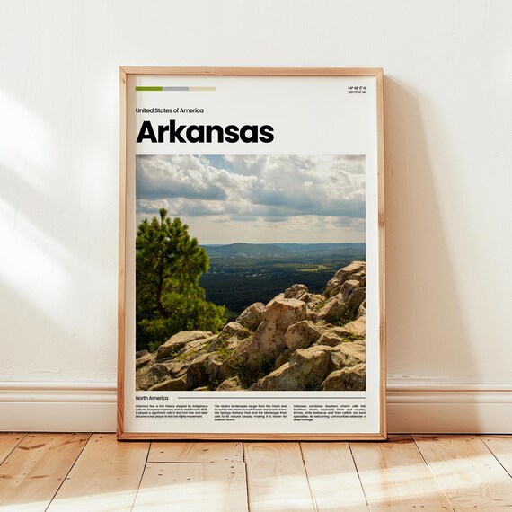 Arkansas Poster Print Photo Wall Art United States Travel Gift