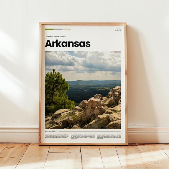 Arkansas Rocky Overlook Summit Vista Scenic State Travel Poster