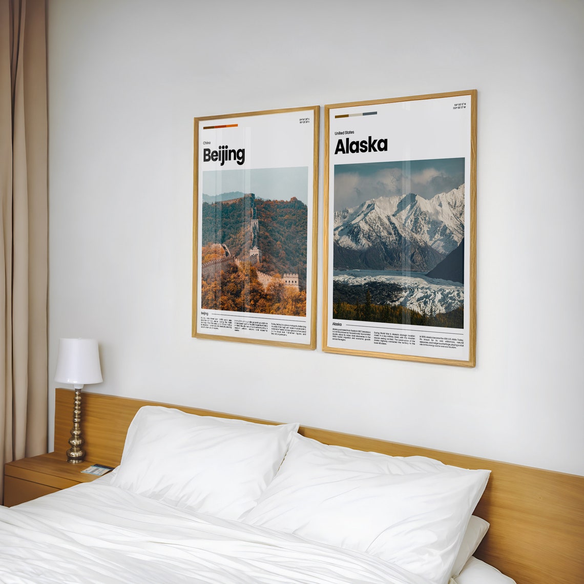 Alaska Snowcapped Mountain Glacier Wilderness Modern Travel Poster - Image 2